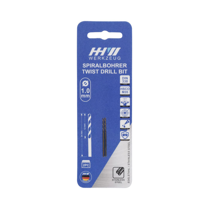 HHW ดอกสว่านโคบอลต์ ไฮสปีด HSCO (โคบอลต์ 5%) / TWIST DRILL BIT DIN 338 / ANSI HSCO (5% COBALT)