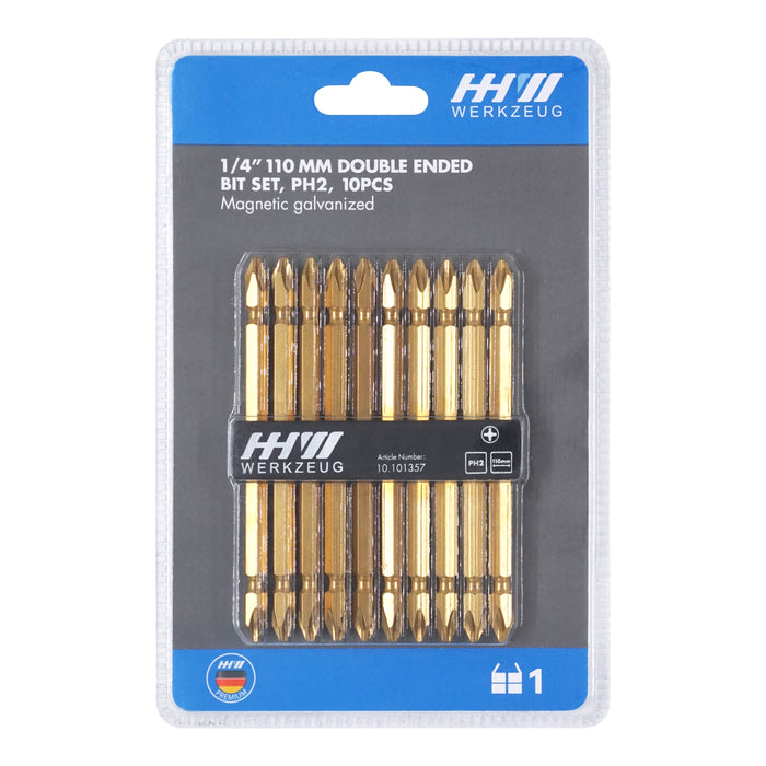 HHW ชุดดอกไขควงลมแบบแพค / PH2 DOUBLE ENDED BIT SET