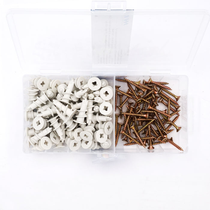 HHW สกรูและพุกยิปซั่ม 60 ชุด / 120 ชิ้น Chipboard screw & plasterboard dowel 60 set / 120 pcs