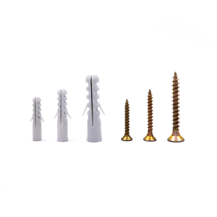 HHW สกรูและพุกพลาสติก 60 ชุด / 120 ชิ้น Chipboard screw & dowel 60 set / 120 pcs