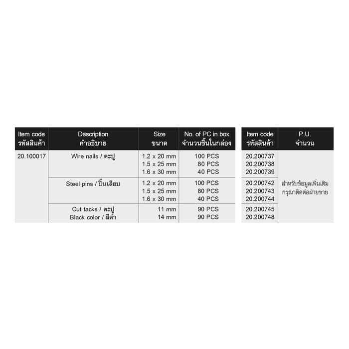 HHW ตะปูคละไซส์ 620 ชิ้น Nail & tack assortment 620