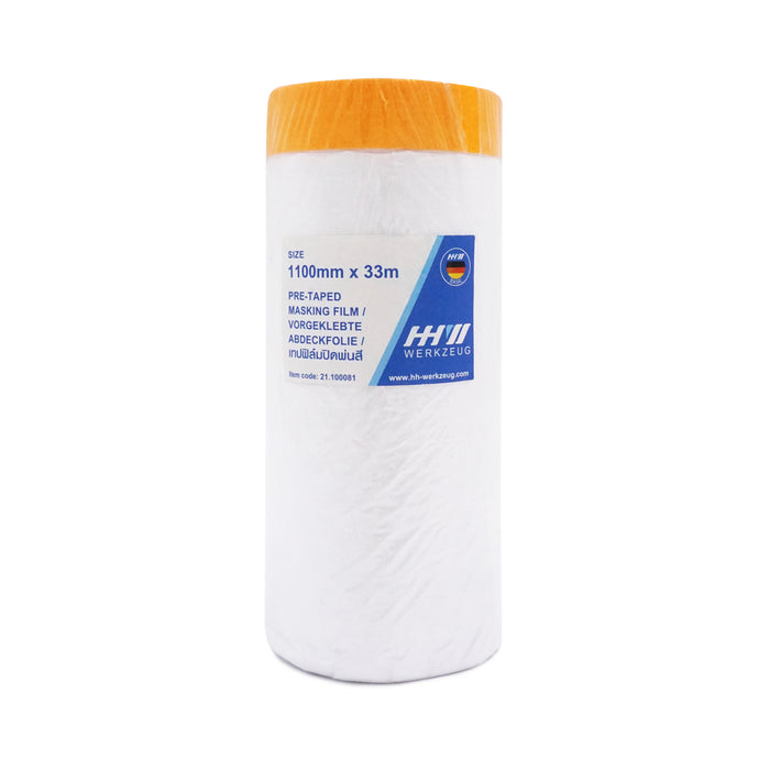 HHW เทปฟิล์มปิดพ่นสี ขนาด 550mm x 33m Pre-taped masking film