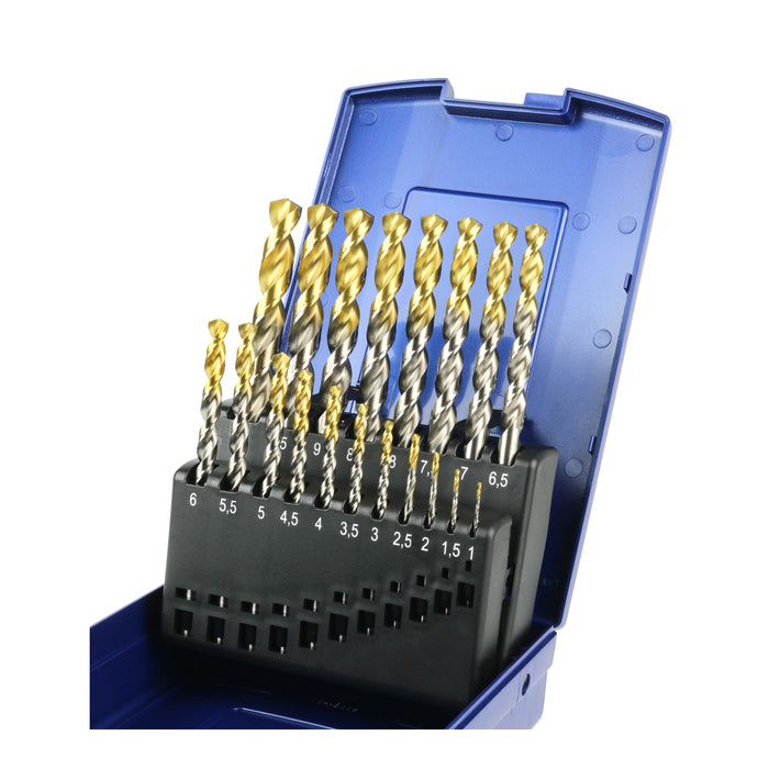 HHW ชุดดอกสว่านเคลือบไทเทเนียม / TWIST DRILL BIT SET DIN 338 HSS TIN TIP