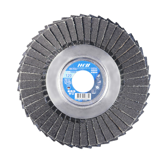 HHW ใบเจียรกระดาษทรายซ้อน หลังอ่อน / FLEXIBLE FLAP DISC 4" ALUMINIUM OXIDE FOR METAL