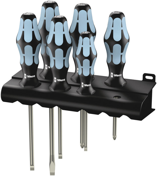 Wera ชุดไขควงสแตนเลส 6 ตัว/ชุด  Kraftform Screwdriver set, stainless and rack 3334/6