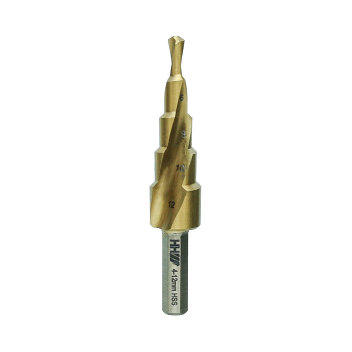 HHW ดอกสว่านทรงเจดีย์ HSS TIN / STEP DRILL BIT HSS TIN COATED