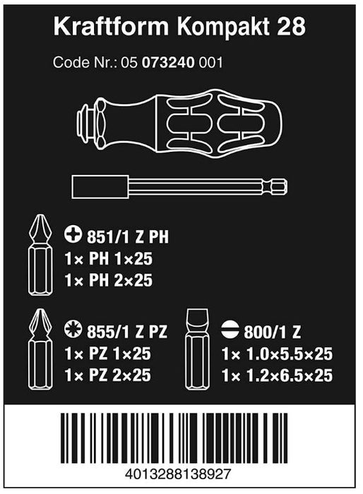 WERA Kraftform Kompakt 28, Combi-driver with magazine
